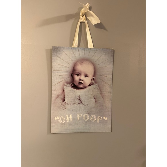 Papaya Art Oh Poop by Anahata Katkin Baby Wall Decor Sign Ribbon  Recycled Paper - Picture 7 of 7